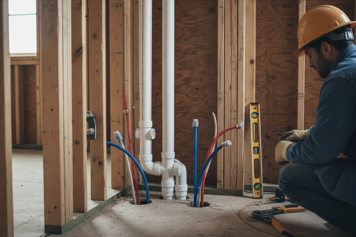 Drain and supply rough-in during Garbage Disposal Repair in Easthampton