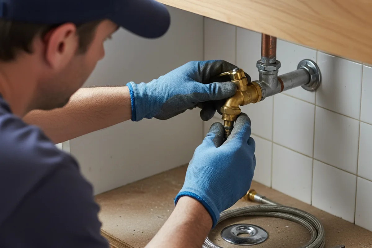 Shutoff valve and fitting work during Faucet and Fixture Repair in Easthampton
